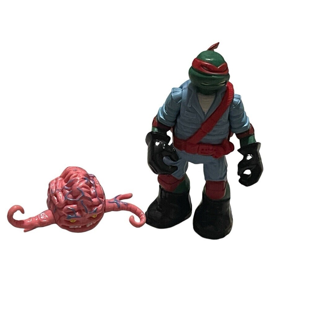 VTG 1989 Playmates Teenage Mutant Ninja Turtles Krang Brain & Leonardo Figure